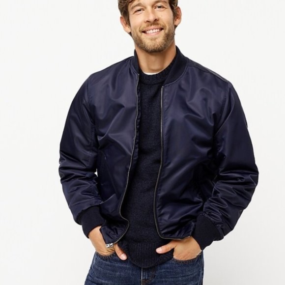 J Crew Wallace & Barnes flight bomber jacket J6845 Navy XS - Picture 2 of 13